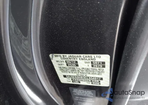 2012 Jaguar Xf Portfolio from USA, damaged, VIN SAJWA0HB3CLS54917